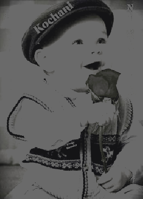 Chłopczyk z różą miłej niedzieli